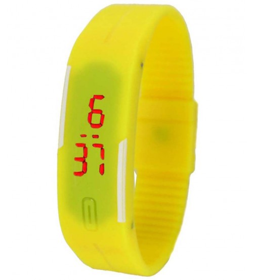 Wrist Band Style LED Watch, Bracelet Digital Watch for Kids, Yellow Color
